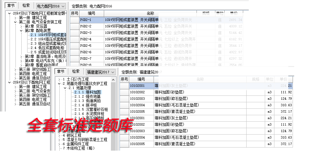 全套標(biāo)準(zhǔn)定額庫(kù)